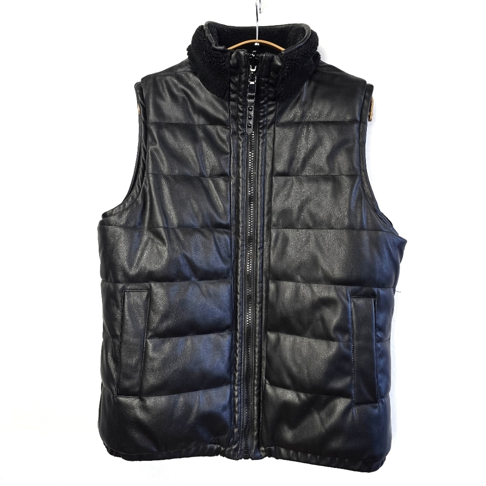 Rebecca Minkoff Reversible Faux Leather Sherpa Vest Black Size Large